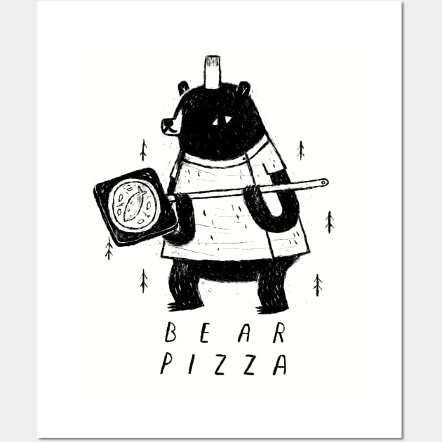 bear pizza Wall Art by Louisros